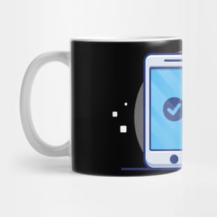 Hand Phone, Wallet, Bank Card And Money Cartoon Mug